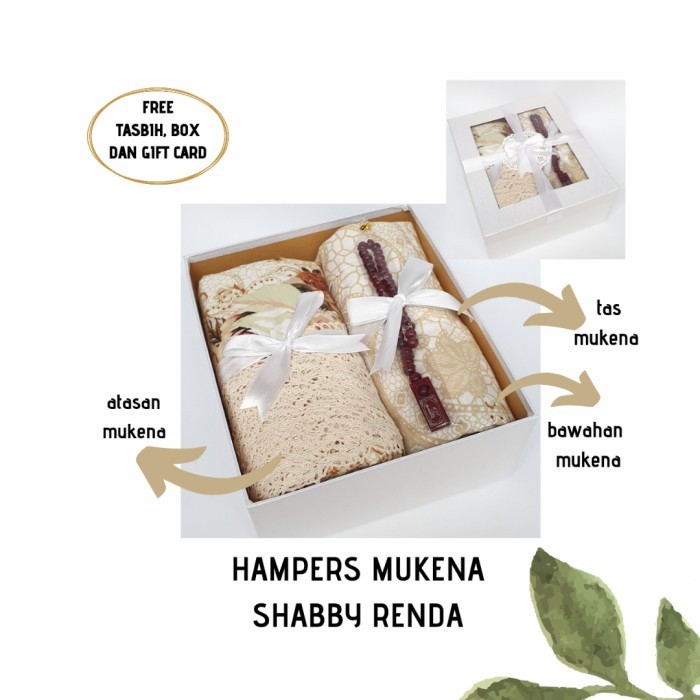 

[Terlaris] HAMPERS MUKENA SHABBY RENDA DAN SAJADAH FREE BOX DAN TASBIH