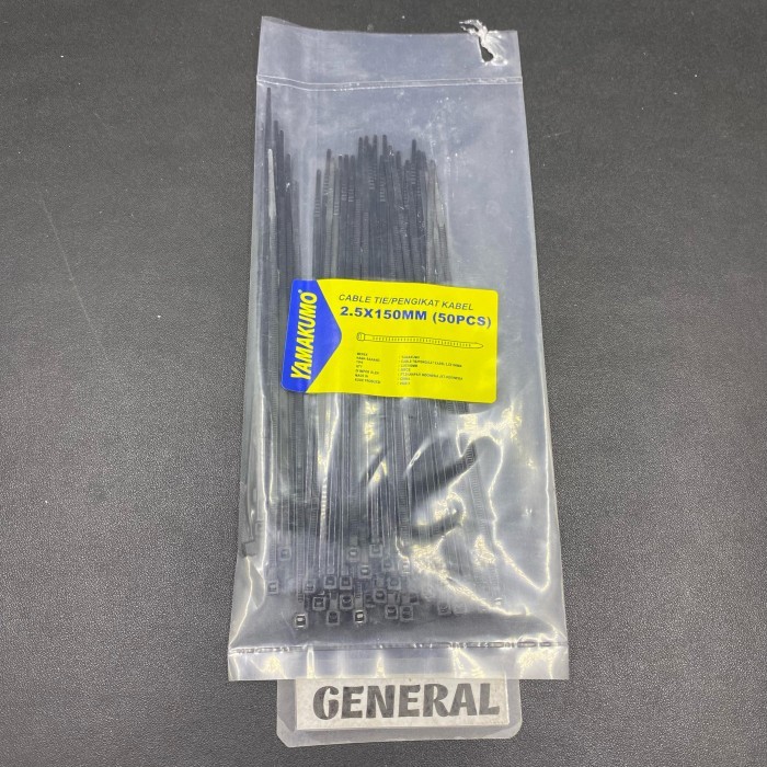 

KABEL TIES / KABEL TIS HITAM YAMAKUMO 2.5 X 150MM (50PCS PER PACK)