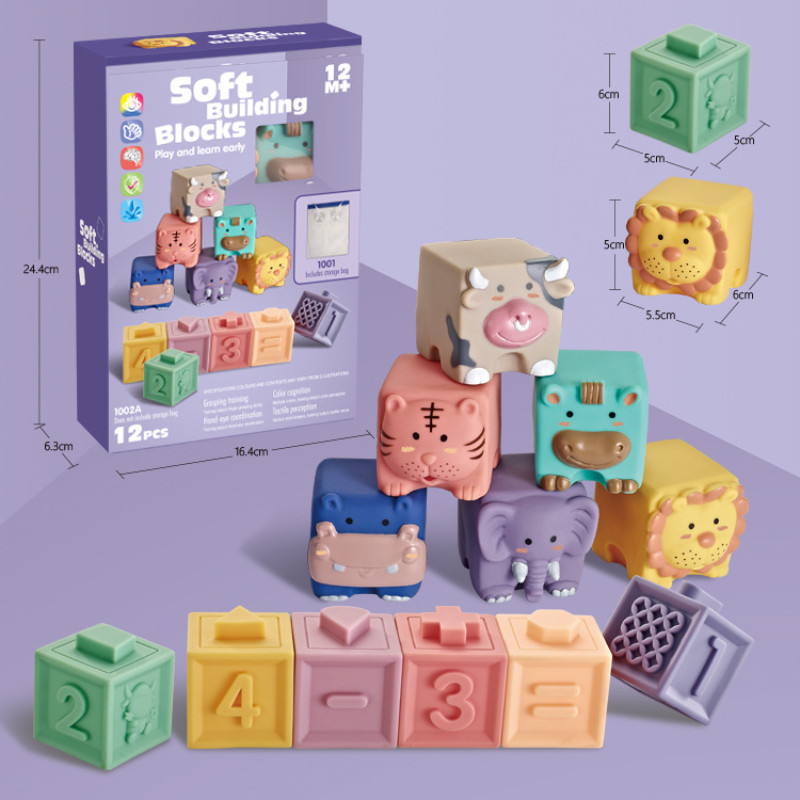 

DIY Model Building Kit for Kids Soft Plastic Cube Baby Hand Balls Fun Educational Grasp Toys Waterproof Bath Toy Interactive