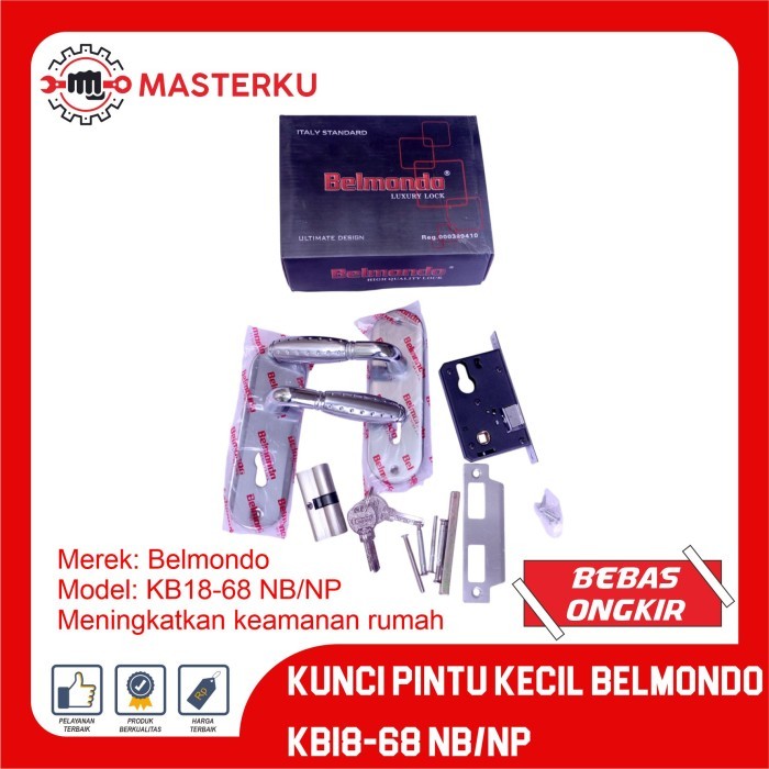 Kunci Pintu Kecil Belmondo KB18-68 NB/NP/Kunci Pintu Set/DoorLock Set/Handle Lock Set/ Kunci Pintu