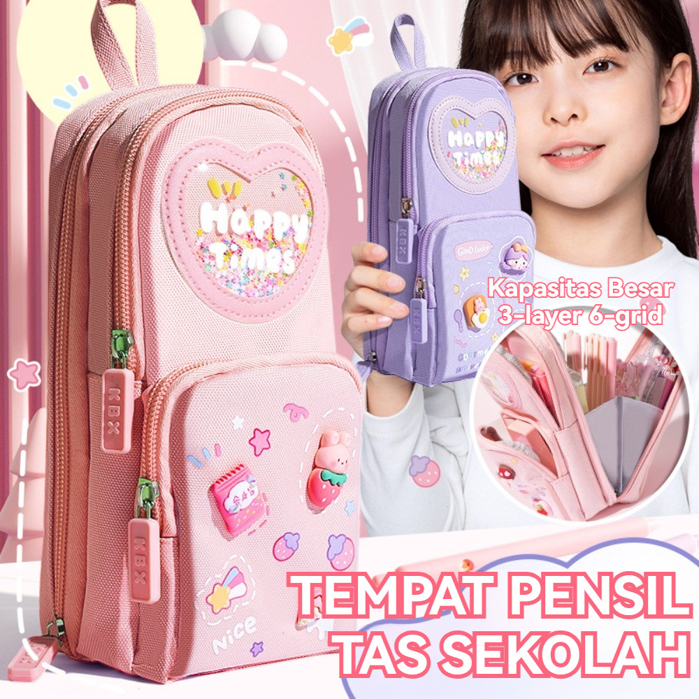 

Tempat pensil kotak Anak perempuan Lucu Besar Kotak pensil kanvas Kotak pensil anak sekolah_Home Joy