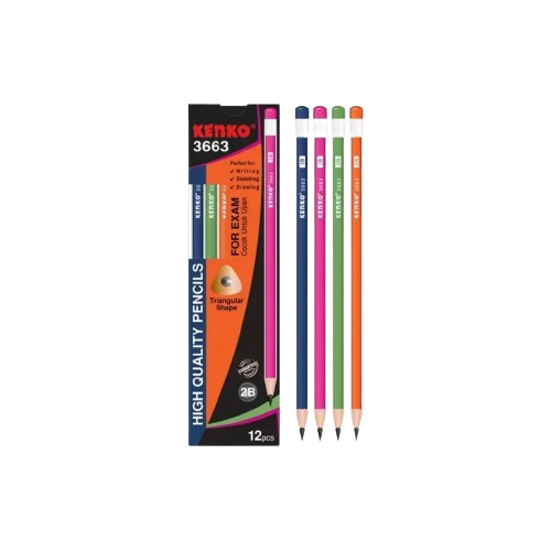 

Pack Pensil Kenko 3663 2B Triangle Isi 12 PCS