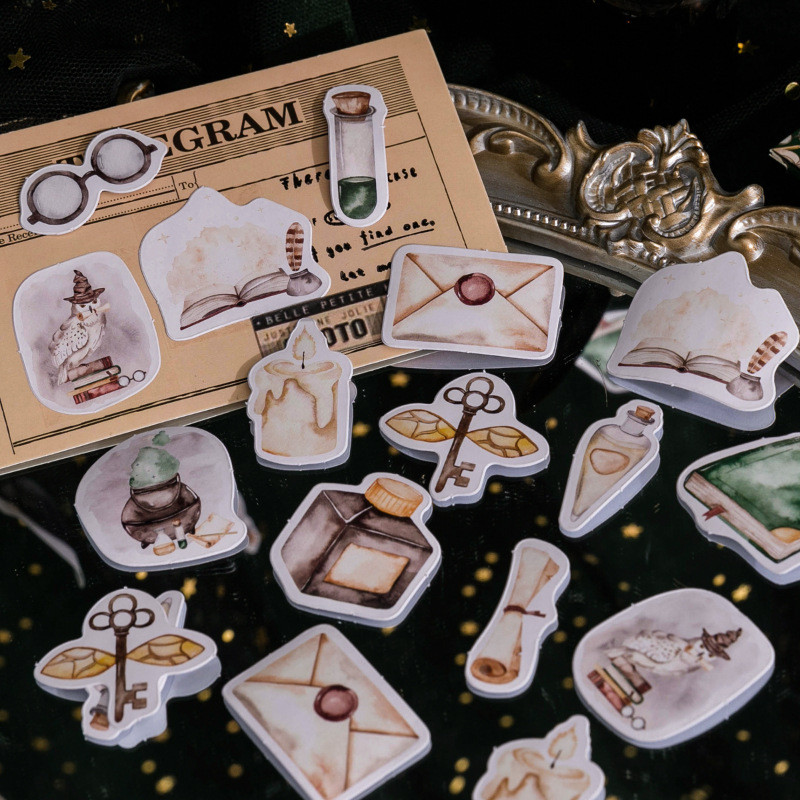 

45pcs Magic Academy Series Decorative Stickers vintage object Scrapbooking Label Diary Stationery Album Phone Journal Planner