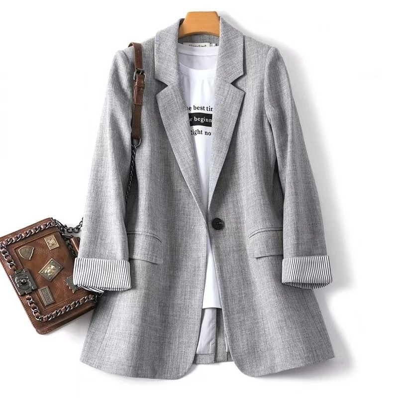 Women's Long Sleeve Spring Casual Blazer 2024 New Fashion Business Plaid Suit Women's Work Office Bl