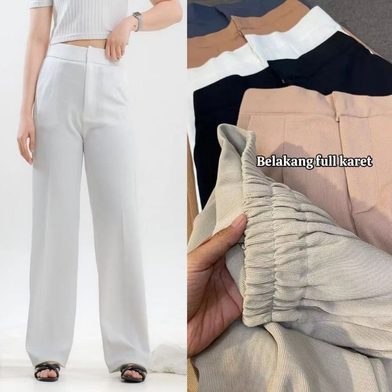 GH47UJM COZY PANTS HIGHWAIST KULOT LOOSE PANT