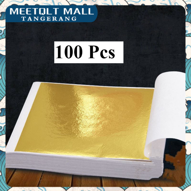 

100 Pcs Kertas Foil Emas Diy Gold Foil Paper Kertas Foil Gold Untuk Dekorasi Kerajinan Tanga(9x9cm)