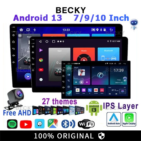 BECKY with Kipas PendinginAndroid 9 Inch Mobil 6G+64G IPS Screen Head Unit 7/9/10 Inch Car Android