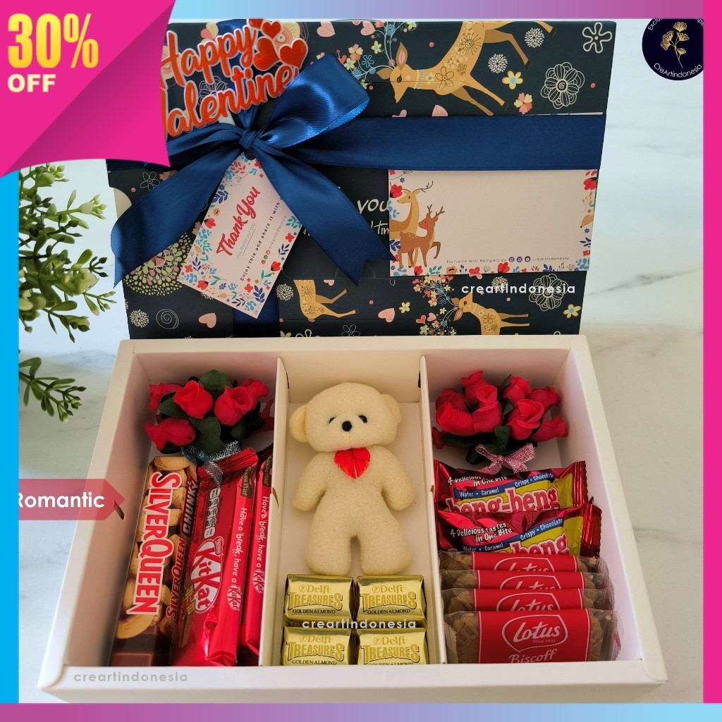 

Kado Pasangan Romantis Kreatif Unik Keren Murah / Hampers Valentine _ Premium Teddy Navy