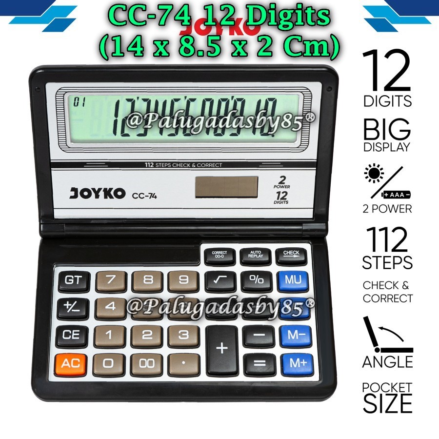 

(1 Biji) GROSIR Kalkulator JOYKO CC-74 12 Digits Check & Correct / Calculator Kalkulator Joyko CC-74