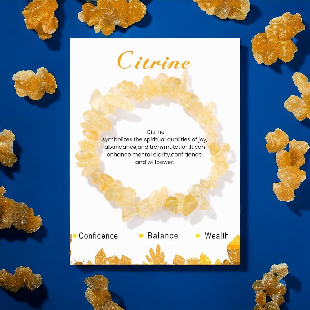 Gelang Batu Kerikil Kristal Chips Citrine Natural | Kode : BC-50