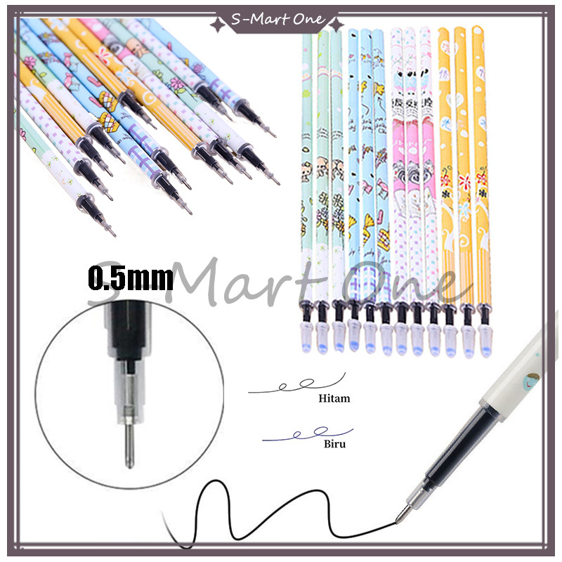 Isi Ulang Refil Pulpen Pena Gel 0.5mm /Tinta Pena Cair Biru Hitam Isi Ulang Pulpen Gel/Isi Ulang Tin