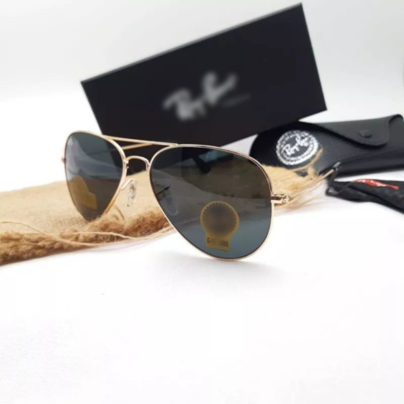 COD  KACAMATA RAY BAN AVIATOR PRIA WANITA LENSA ASLI KACA POLARIZED  FULLSET ORIGINAL.