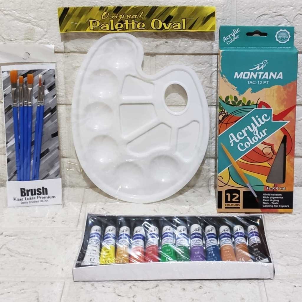 

HJK RKL - Paket Melukis 3in1 KUAS PALET dan CAT Set