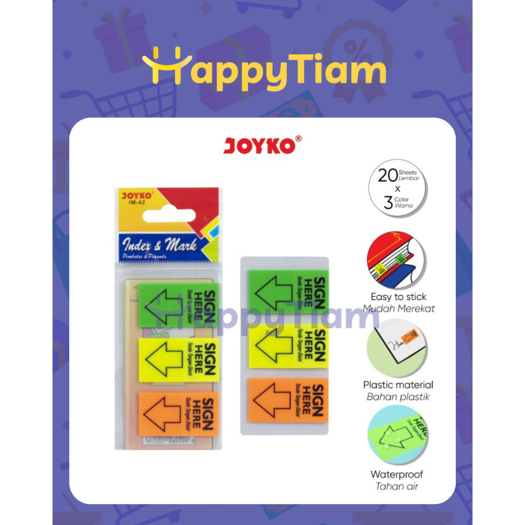 

INDEX & MARK JOYKO IM-42 SIGN HERE PLASTIK PENANDA PEMBATAS NOTES TAB BUKU PAD