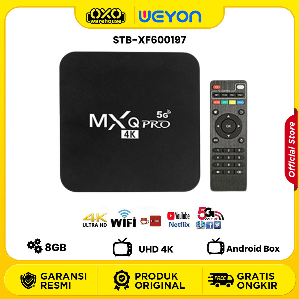 Weyon STB Androird Tv box RAM 1GB ROM 8GB 5G Wifi Android 10.0 Full Baru Tv Box