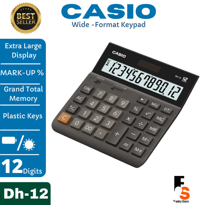 

Kalkulator Casio Dh-12 Kalkulator Meja Layar Besar Penghitung Pajak - Hitam