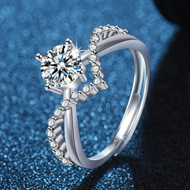 Cincin Moissanite 1Karat Cincin Moissanite Sertifikat GRA  Cincin Mossanite Asli Cincin Berlian Wani