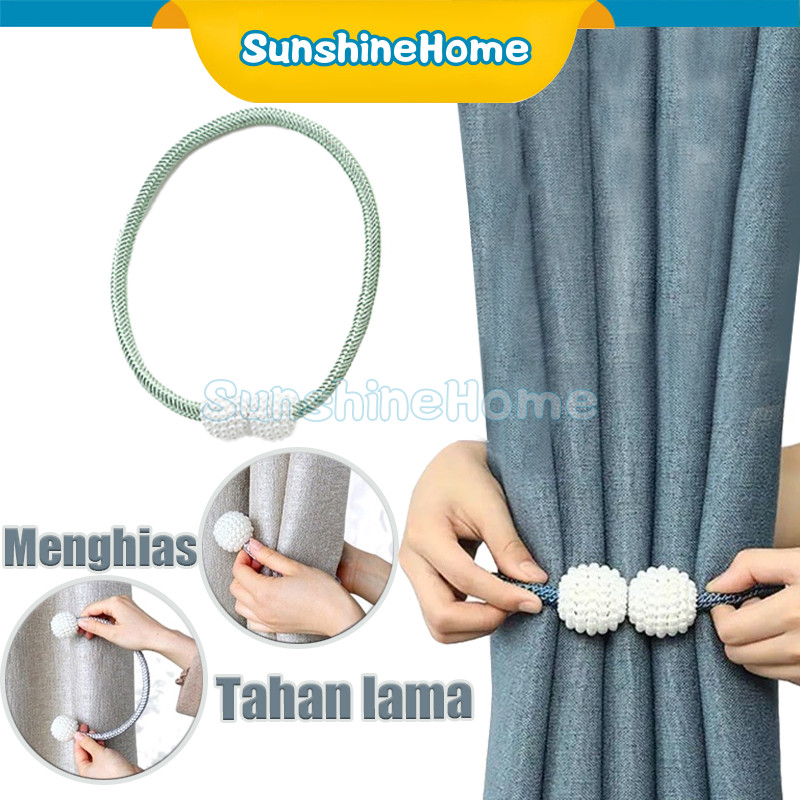 Tali Pengikat Gorden Magnet Mutiara / Tali Gorden Magnet Tirai / Pengikat Tali Gorden Magnet Dekoras