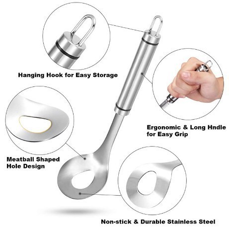 Sendok Cetakan Bakso Stainless Meatball Scoop Spoon Meat Ball Maker