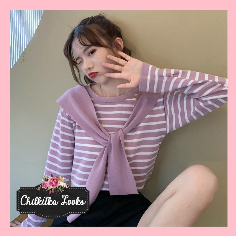 CHILKITKA LOOKS KOREAN FASHION STYLE Freya Atasan Lengan Panjang Silk Kantor Formal Ramadhan Muslim 