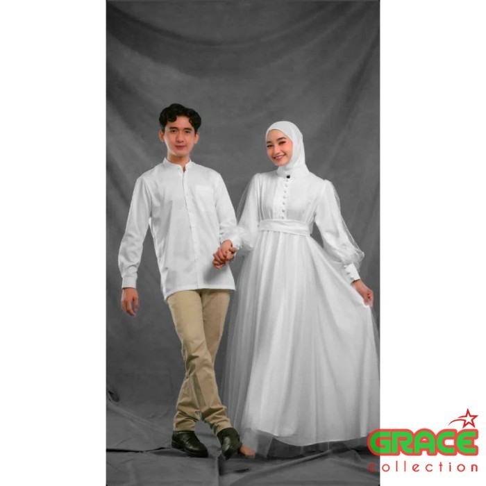 Gamis Busui Couple 2in1 Yazmin 10Wrn / Pakaian Lebaran Pasangan
