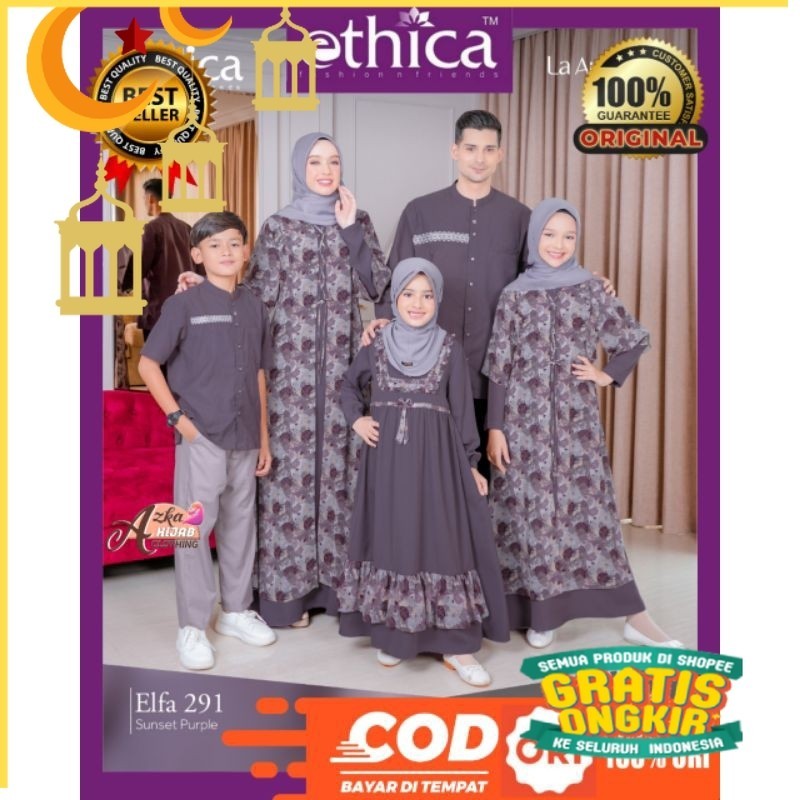 SARIMBIT ETHICA 2024 ELFA 291 SUNSET PURPLE / BAJU COUPLE KELUARGA / BAJU MUSLIM COUPLE KELUARGA / B