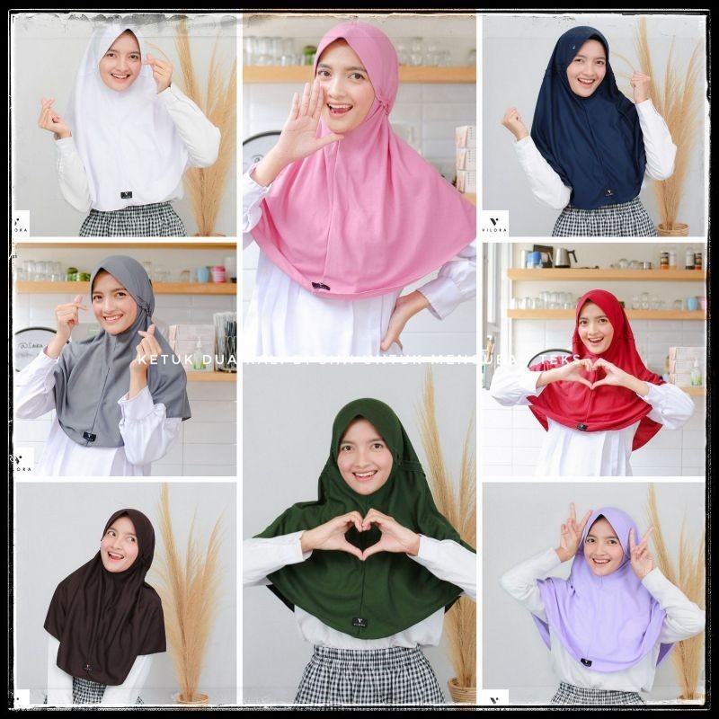 Jilbab Instan Anak Sekolah size M, L, XL, XXL Vilora