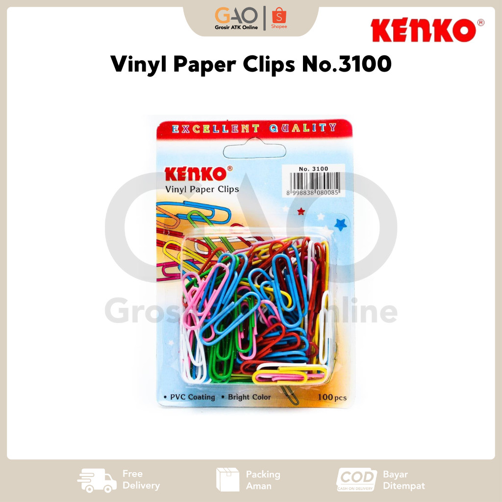 

Vinyl Paper Clips Kenko Warna Warni No.3100
