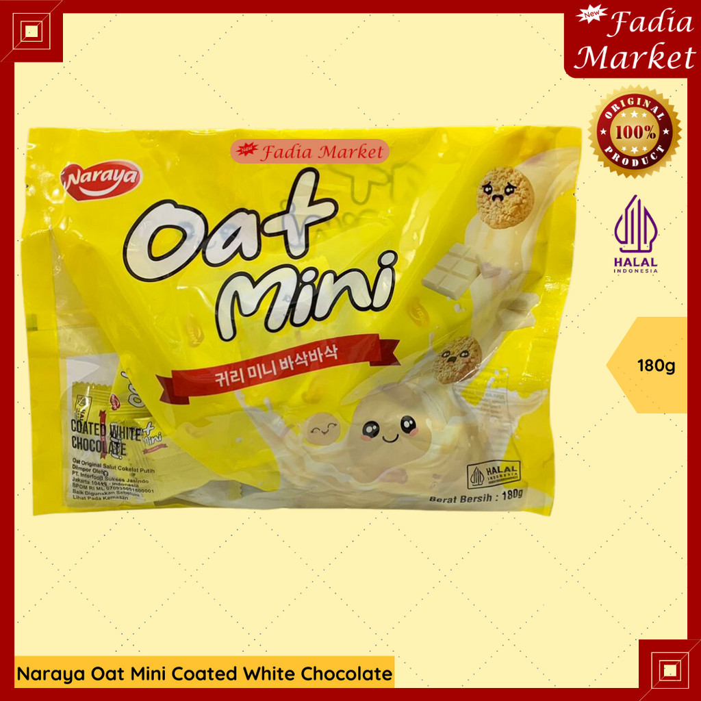 

DISKON EXP JUNI 2025 Naraya Oat Mini Coated White Chocolate Biscuit Gandum Susu Coklat 180g