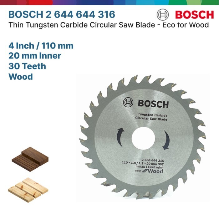 Mata Circular Saw 4" inch 40T BOSCH / Mata Gerinda Potong Kayu 4" in
