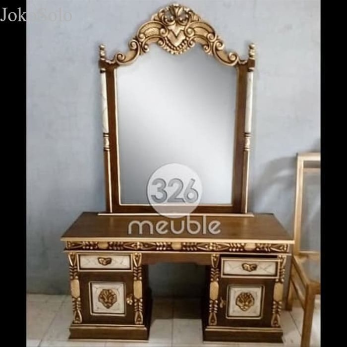 

Meja Rias Cinta 2 Laci 2 Pintu - Tolet Luxury Kayu Jati Ukir Jepa murah