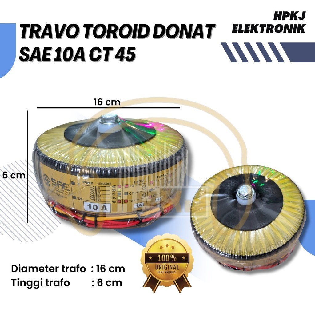 TRAVO TOROID SAE 10A CT 45V trafo donat sae 10 Amper CT 45 volt