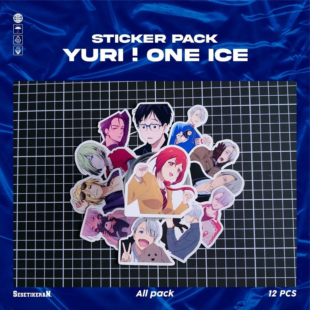 

COD✨ Sesetikeran Stiker Pack Yuri! On Ice Colorfull Keren Untuk Koper Laptop Skateboard