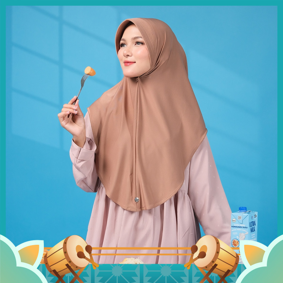 Fashion Wanita Muslimah Muslim Keren Kekinian Hijab Murah Khimar Lembut / RnW Bergo Laluna Hijab Ins