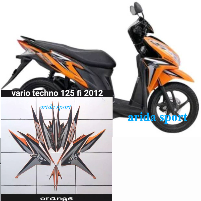 Striping sticker lis body vario techno 125 fi old lama thn 2012 orange