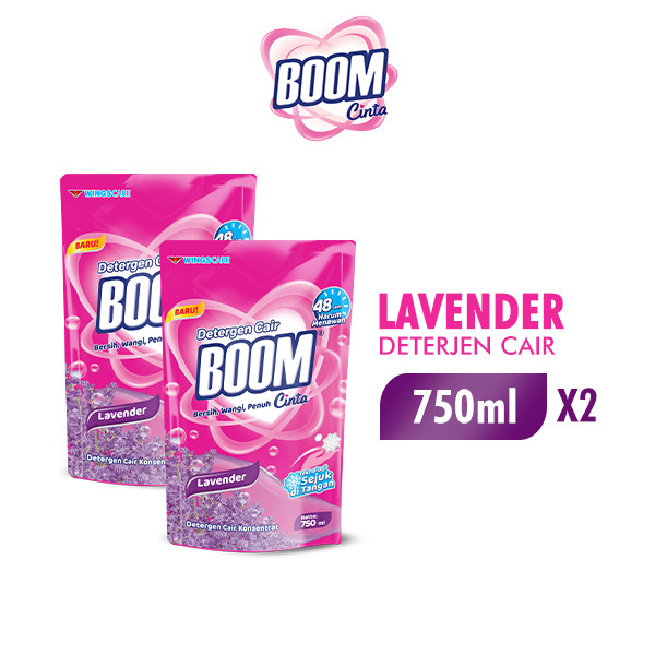 Boom Cinta Deterjen Cair Lavender 750 Ml x2