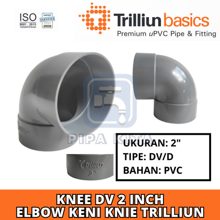 Knee DV 2 Inch TRILLIUN D PVC Elbow Knie Keni L 2 Dim Polos