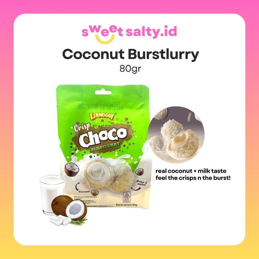 

HALAL Lianggui Burst Choco Coconut Flavour 80gr | Wafer Crispy | Wafer Bulat Salut kelapa | Snack Wafer | Choco Ball | Bola Coklat Rasa Kelapa | Snack Halal