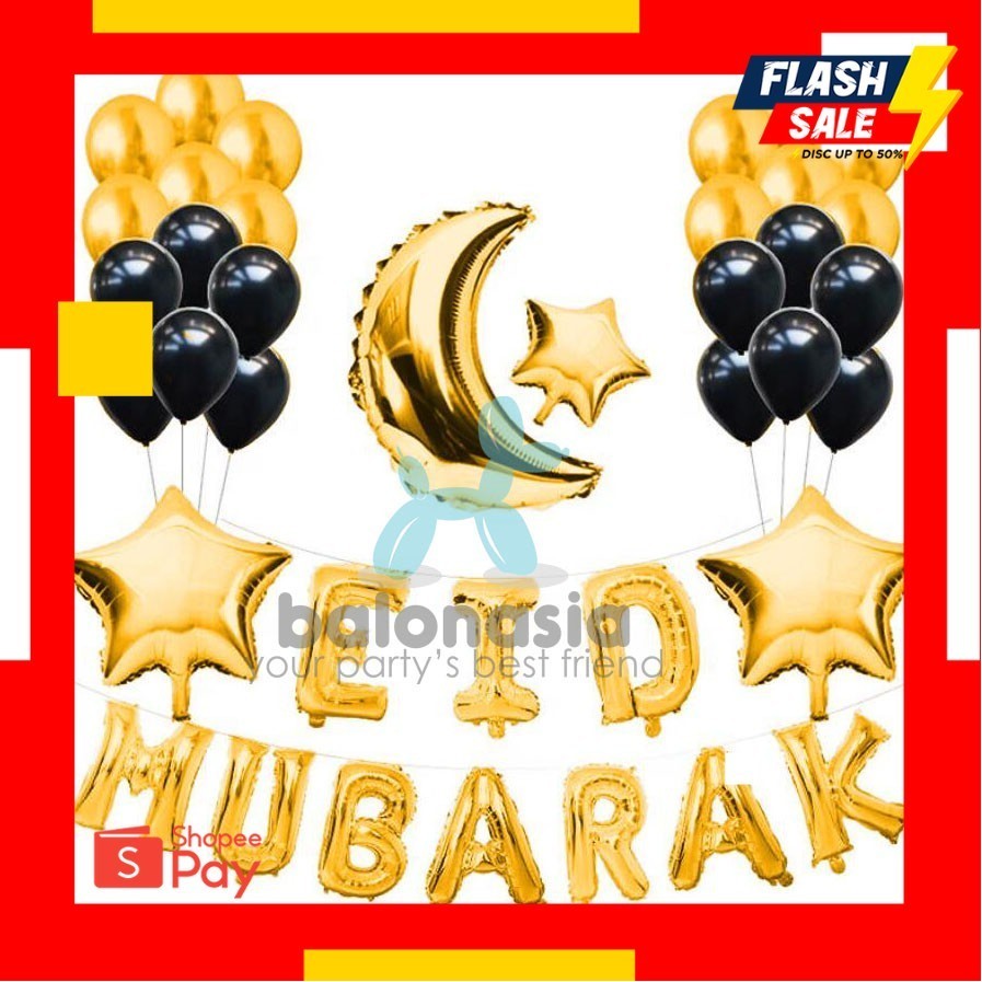 LEBARAN SALE 4.4 |  Balonasia Dekorasi Lebaran/Ramadan Bulan Bintang