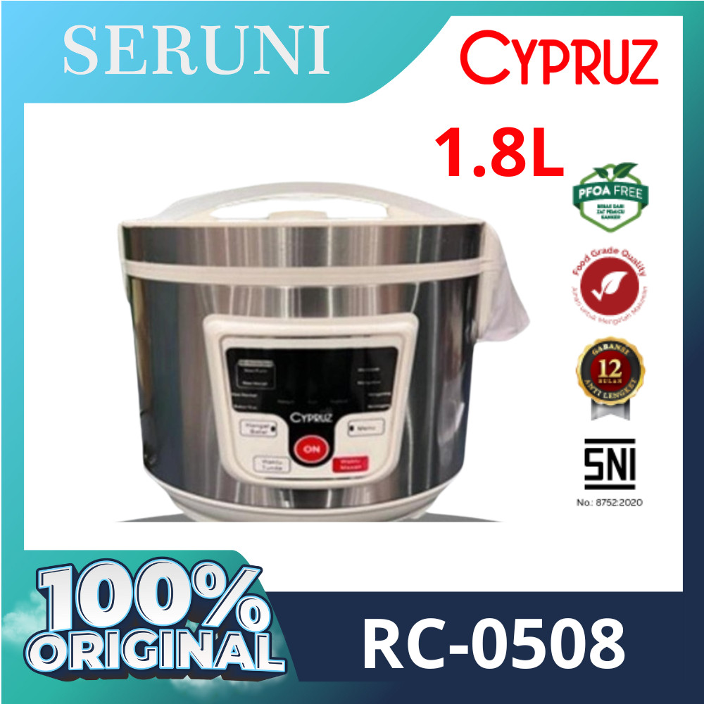 CYPRUZ Rice Cooker RC-0508 Low Carbo and Low Sugar 1.8 L Garansi Resmi 12 Bulan