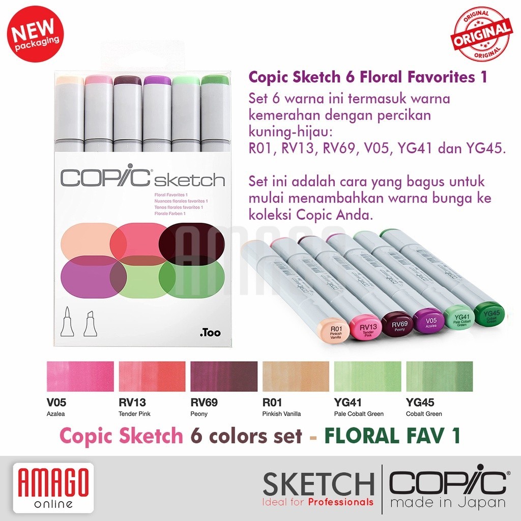 

COPIC Sketch Marker - Set Isi 6 - Floral Favorites 1 - CSM/6FF1