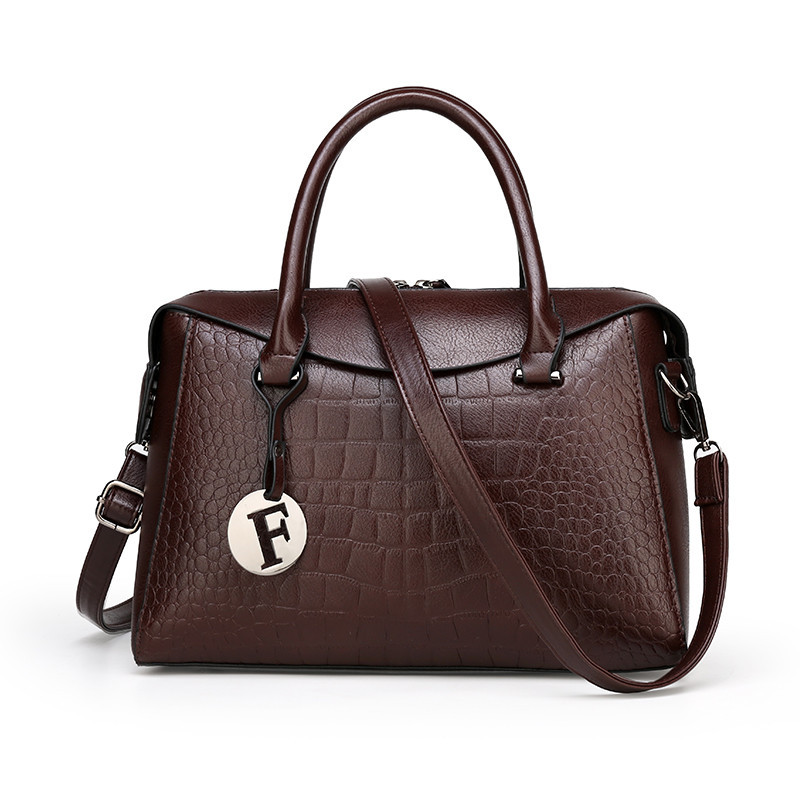 Tas Wanita Retro Pola Buaya Tas Tangan Kulit PU Pabrik Grosir Kualitas Tinggi Tas Duffle Barrell Kap