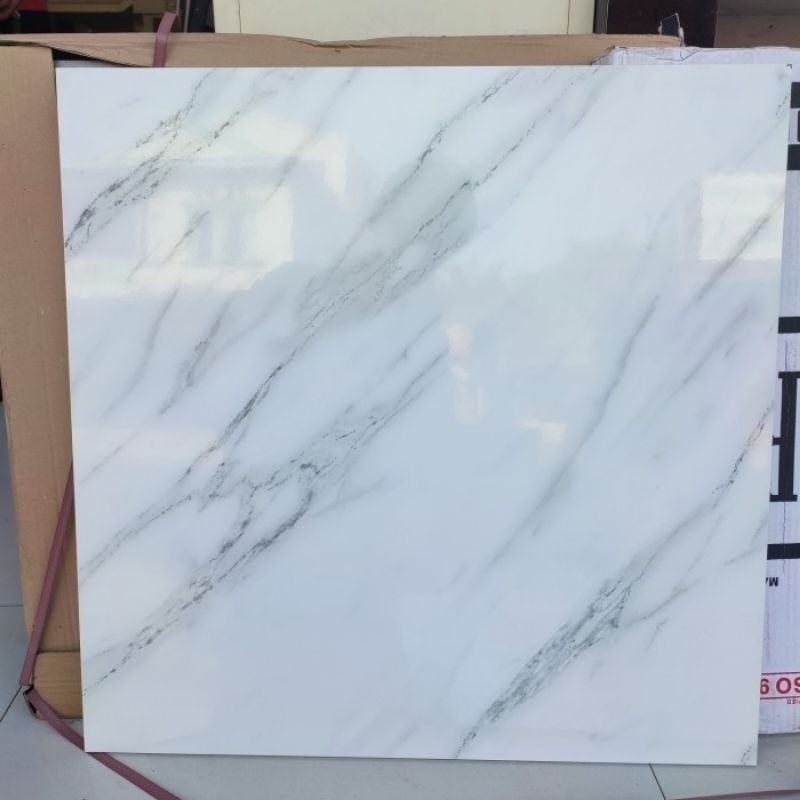 Granite Tile 60x60 Kw Lokal Arna Lavani White Glossy