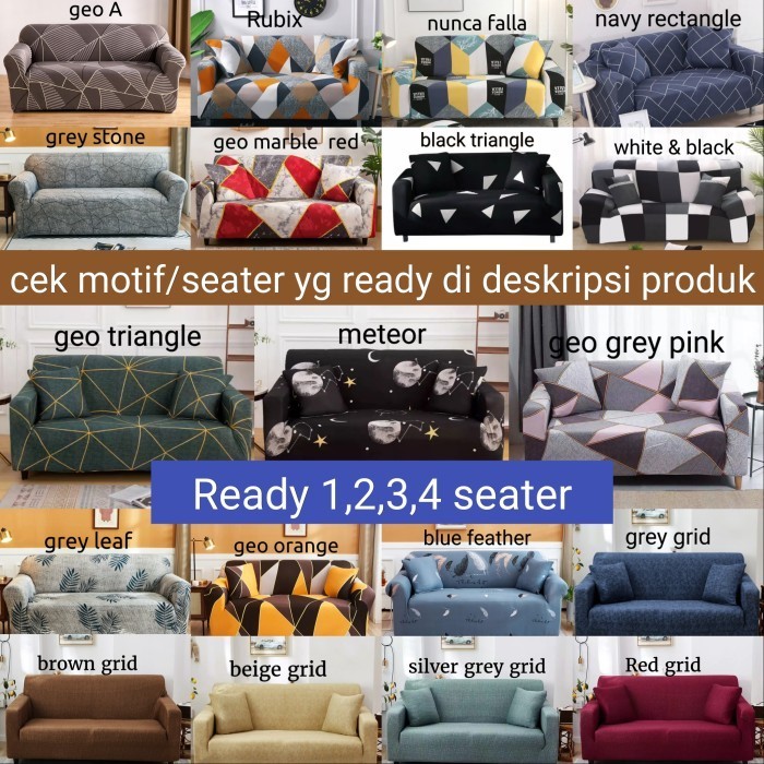 Cover Sofa 3 SEATER  Sarung Sofa Stretch Kain Sofa 3 Seater - 1 Seater