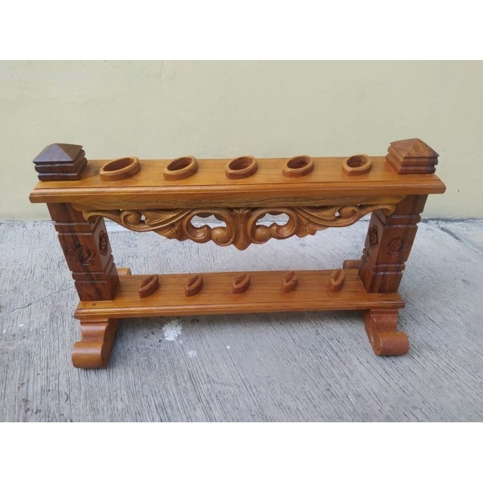 

Jagrak tempat keris isi 5 ukir minimalis murah