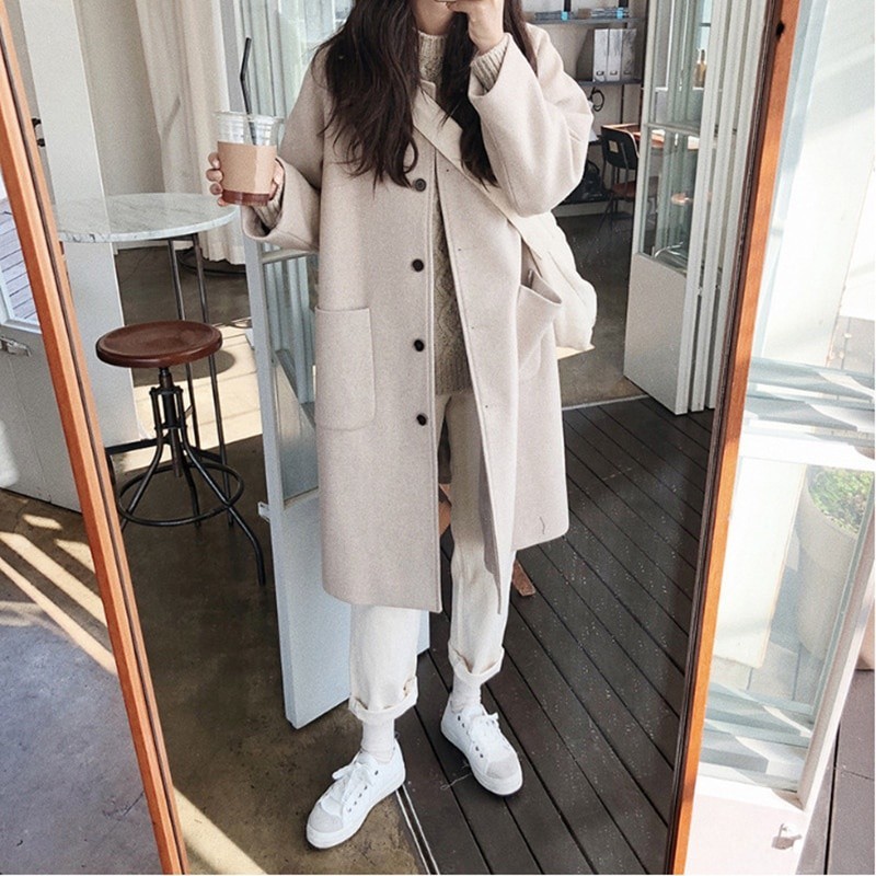 COAT SEMI BLAZER WANITA FASHION WANITA MURAH CASUAL LONG HITAM L