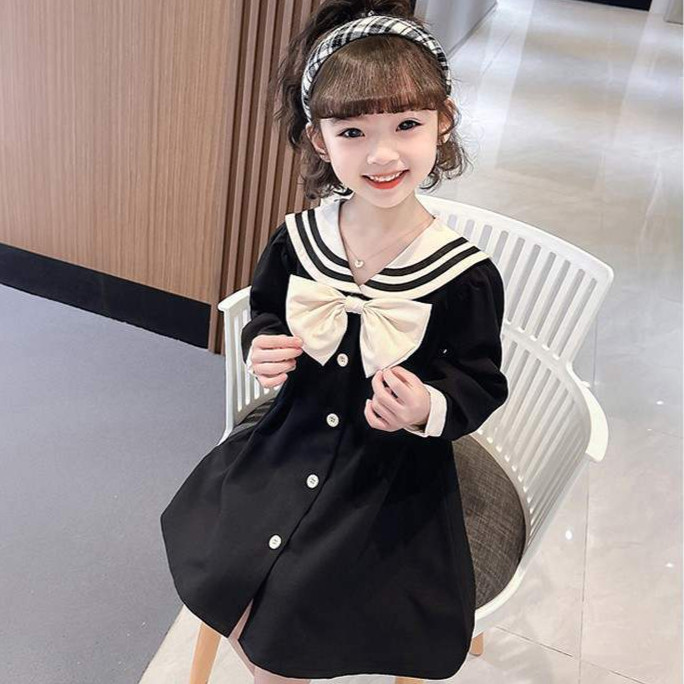 (LR CD04) Dress Korea Anak perempuan | Dress Pita Kupu-kupu | Terusan Baju Anak