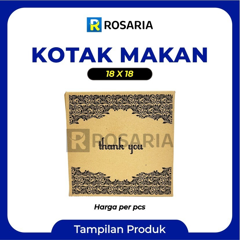 [ 10 pcs ] KOTAK MAKAN Uk 18 MOTIF TERPACK Kemasan Makanan Foodgrade
