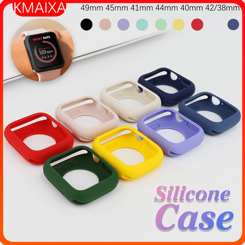 Soft Bumper Pelindung Runbber Screen Protector Case for Iwatch Apple Watch Ultra / Ultra 3 2 Jam Tan