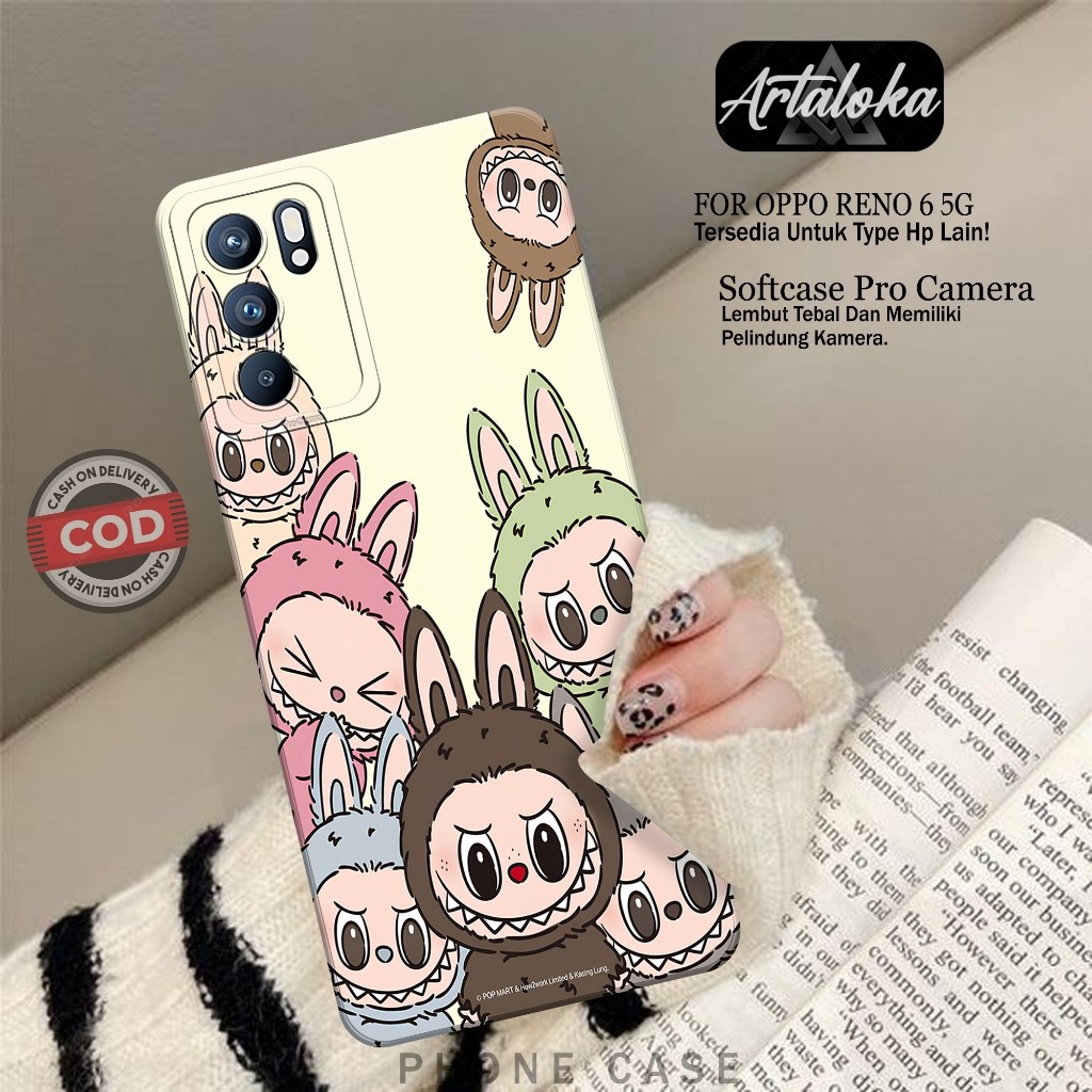 Softcase Hp Oppo Reno 6 5G Fashion Case Kartun Case Oppo Reno 6 5G Silikon TPU Pro Camera Casing Opp